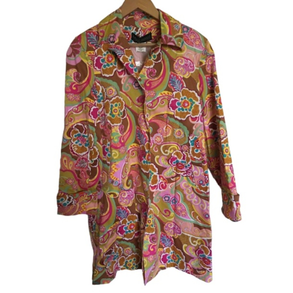 HARVÈ BENARD By BENARD HOLTZMAN Pink Floral Waterproof Raincoat / Hat Size S NWT